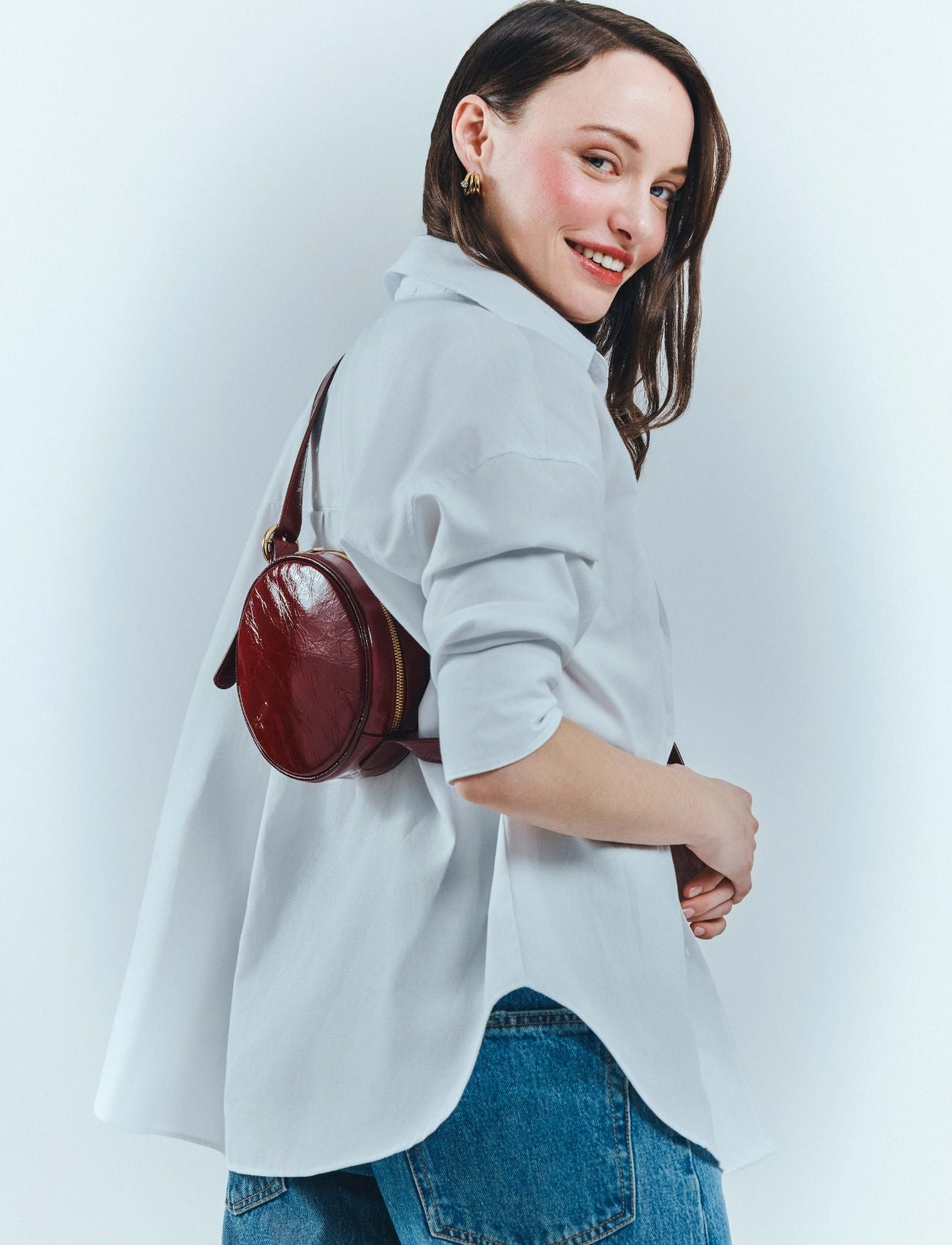 LE MOONLIGHT : CUIR VERNI BURGUNDY