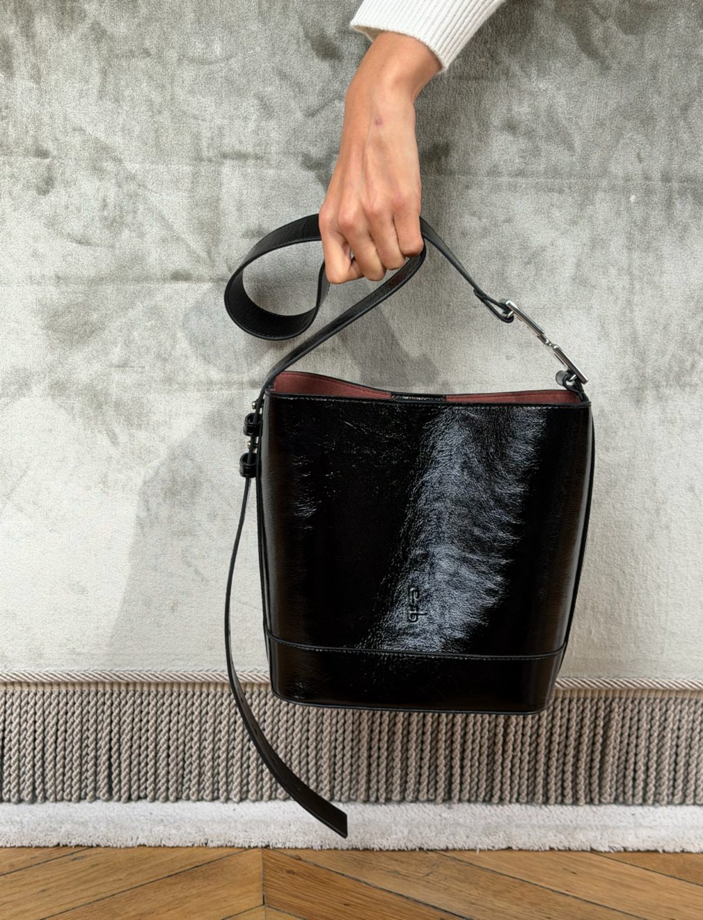 LE DAY DREAM : CUIR VERNI NOIR